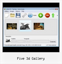 Five 3d Gallery Image Horizontal Automatic Scroll In Flash
