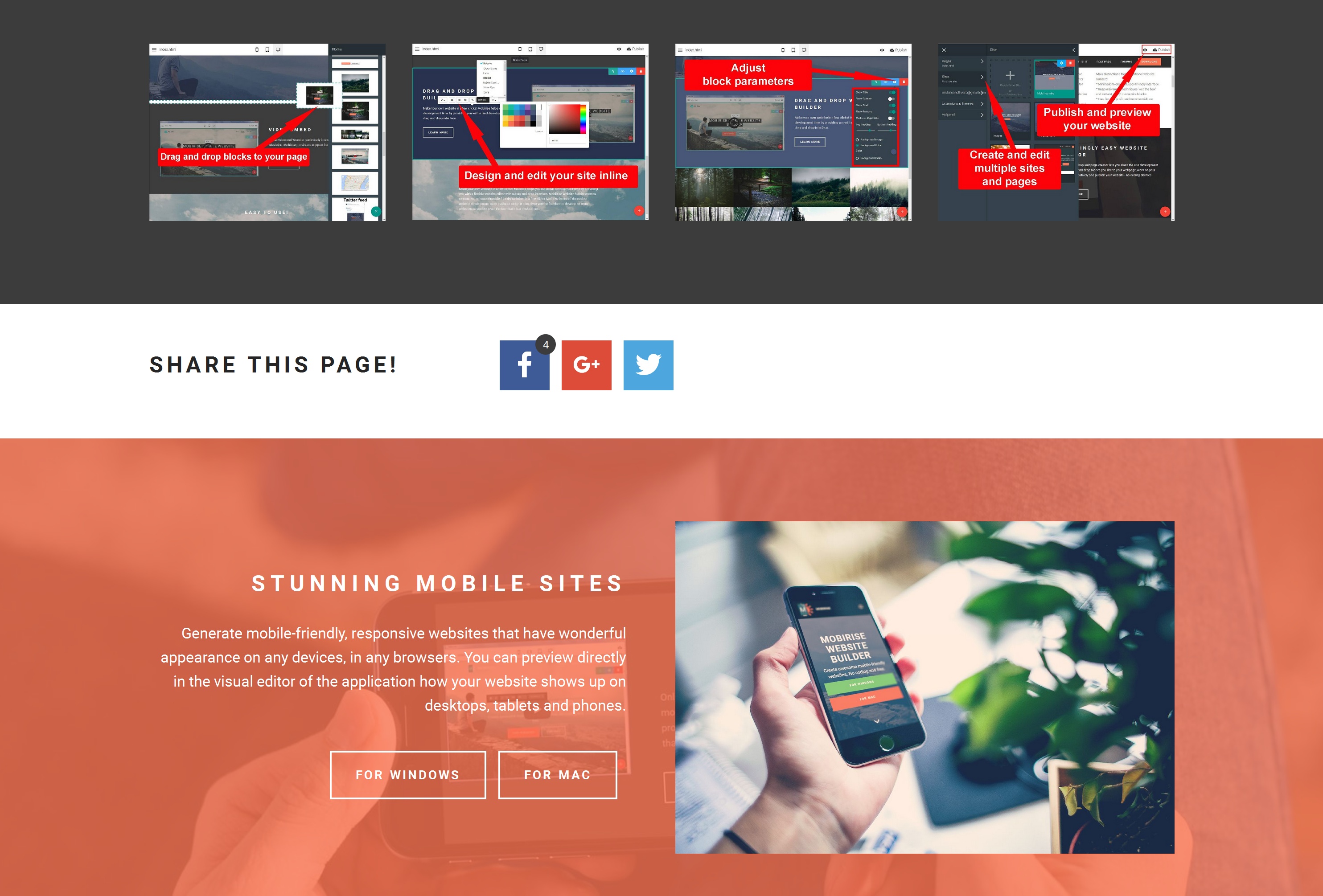 Responsive Simple Website Builder 