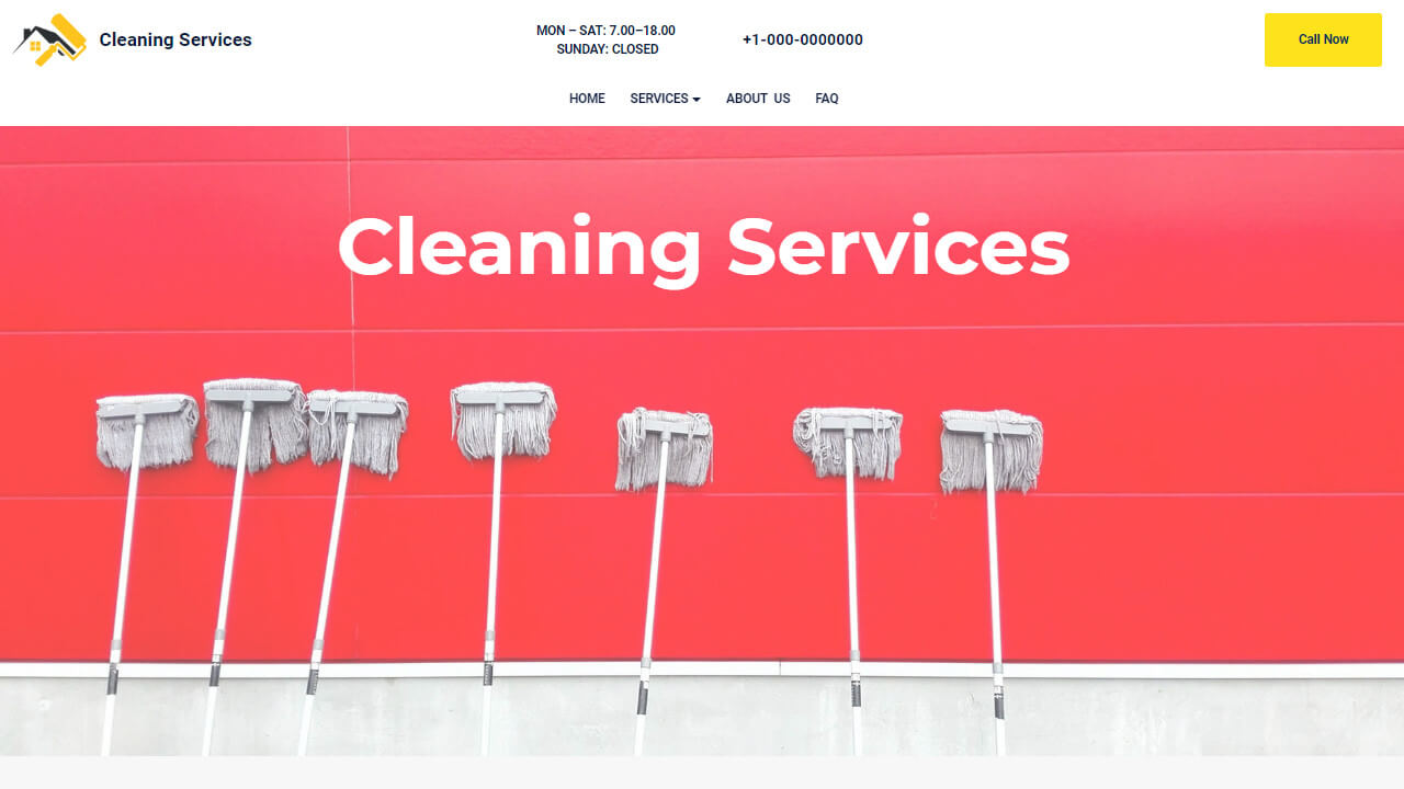 AMP HTML Cleaning Services Template